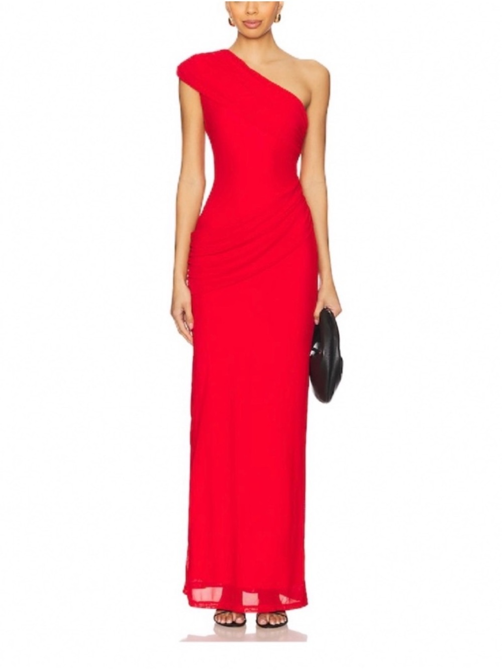 superdown One-Shoulder Red Column Gown